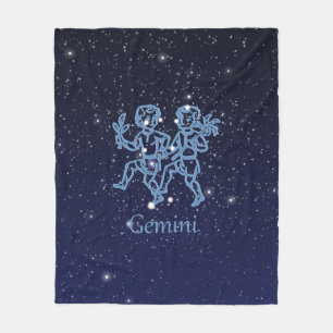 Cobertor De Velo Constelação de Gêmeos e Signo do Zodíaco com Estre