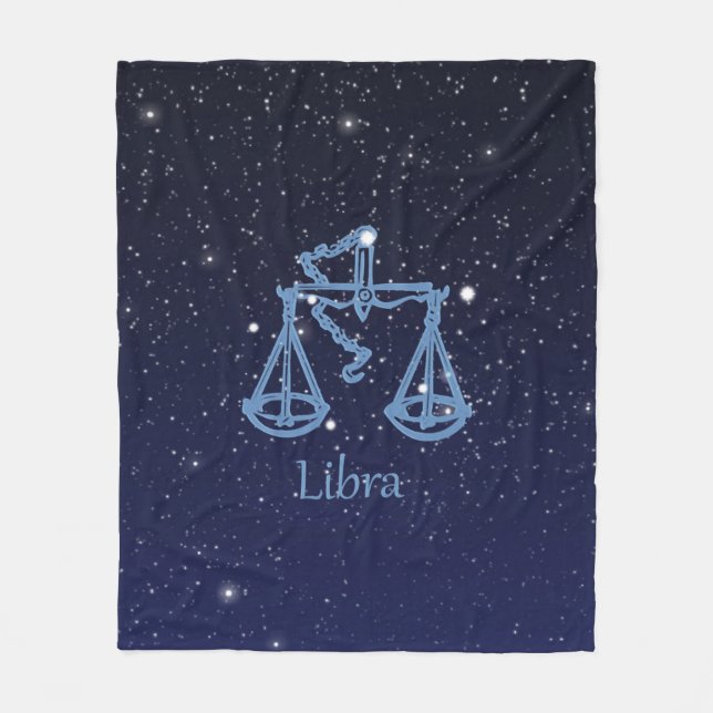 Cobertor De Velo Constelação de Libra e Signo do Zodíaco com Estrel (Frente)