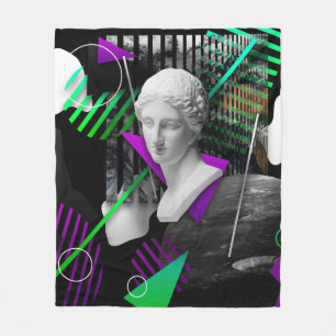 Cobertor De Velo Contemporary art collage with plaster head statue 