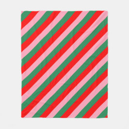 Cobertor De Velo Contemporary Christmas Candy Stripes
