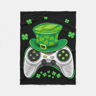 Cobertor De Velo Controlador de Video Game Shamrock Gamer Dia de Sã