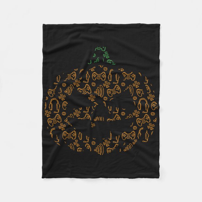 Cobertor De Velo Controladora de videogame Pumpkin Halloween Figuru (Frente)