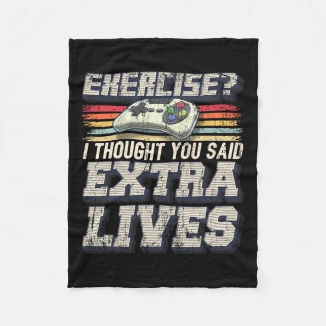 Cobertor De Velo Controle de Video Game Engraçado Vidas Gamer Retro (Frente)