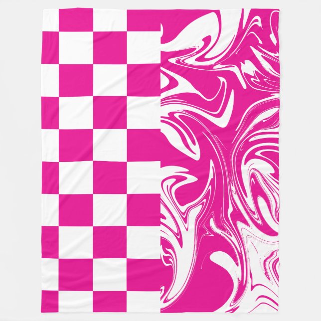 Cobertor De Velo Controlos e picos em magenta e branco (Frente)