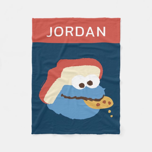 Cobertor De Velo Cookie Monster Camp Cookies | Adicione seu nome (Frente)