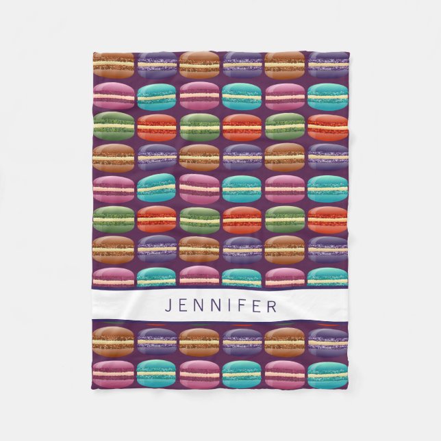 Cobertor De Velo Cookies de Macaron com Glitter Roxo (Frente)