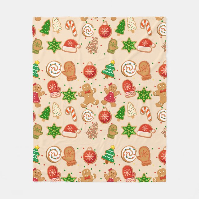 Cobertor De Velo Cookies de Natal (Frente)