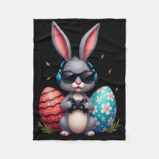 Cobertor De Velo Cool Bunny With Sungl And Video Games Decor Easter