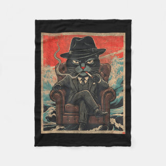 Cobertor De Velo Cool Mafia Cat Funny The Catfather Smoking Vintage