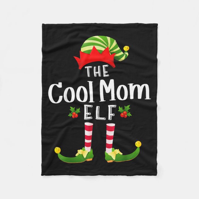 Cobertor De Velo Cool Mom Christmas Elf Matching Pajama X-mas Party (Frente)