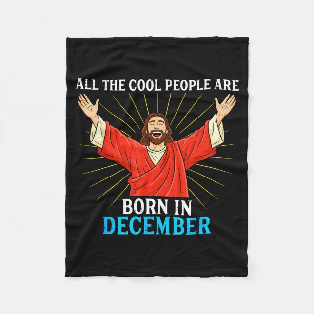 Cobertor De Velo Cool People Are Born In December Christmas Bday Ch (Frente)