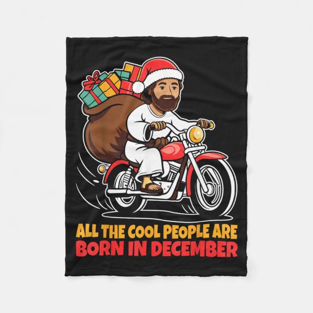 Cobertor De Velo Cool People Are Born In December Jesus Christmas C (Frente)