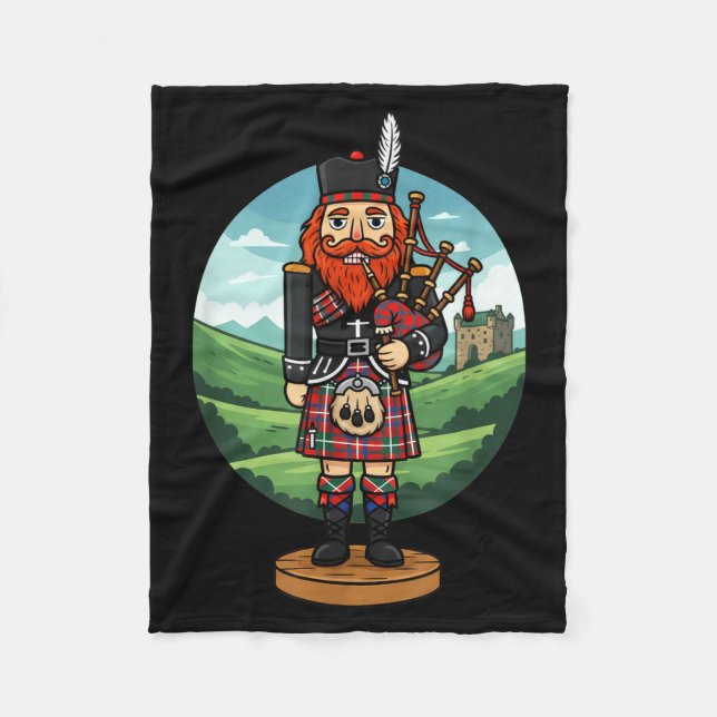 Cobertor De Velo Cool Scottish Nutcracker Bagpes  (Frente)
