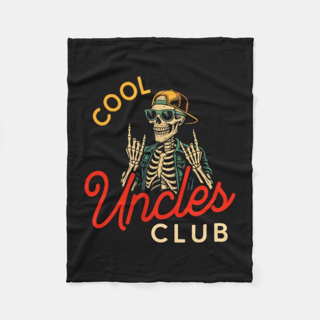 Cobertor De Velo Cool Uncles Club Shirt Funny Skeleton Retro Uncle  (Frente)