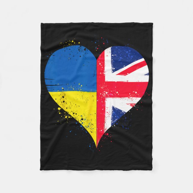 Cobertor De Velo Cool Union Jack And Ukraine Flag For Proud Ukraini (Frente)