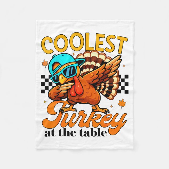 Cobertor De Velo Coolest Turkey At Table Funny Bird Toddler Boys Th (Frente)