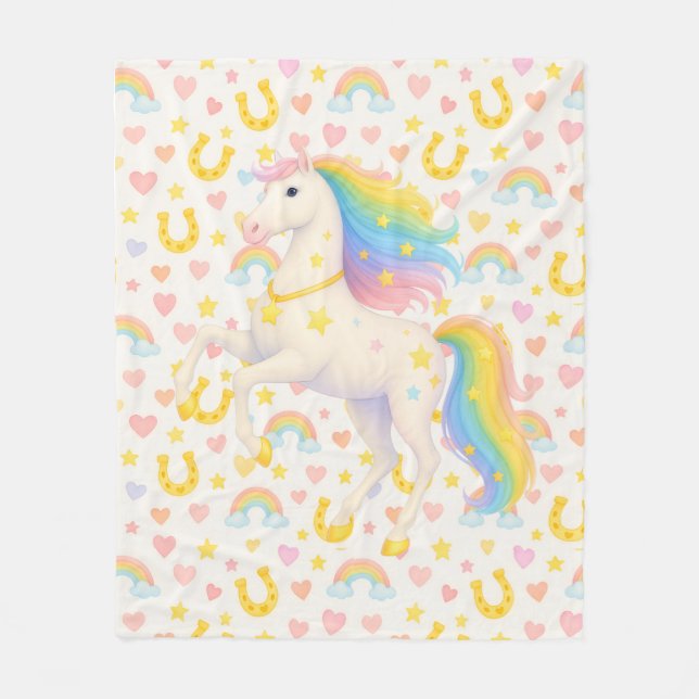 Cobertor De Velo Cooper & Cody Best-Friend Horses Fleece Throw  (Frente)