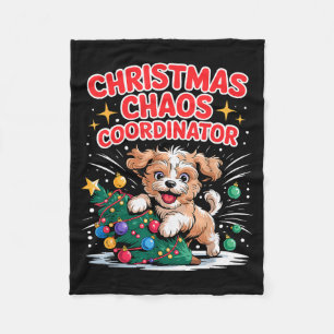 Cobertor De Velo Coordenador de Caos de Natal Xmas Cachorro Diverti