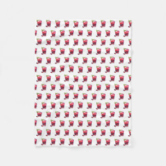 Cobertor De Velo Coquetel de Berry de Aquarela com Bebida Mint