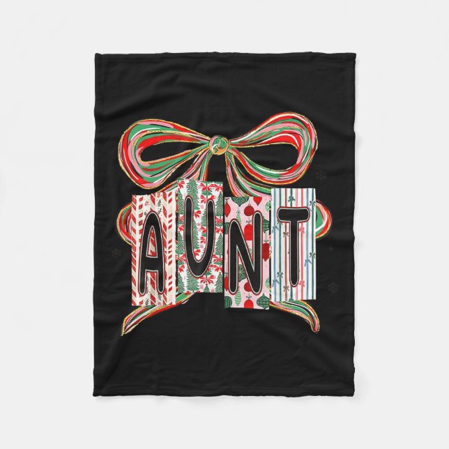 Cobertor De Velo Coquette Bow Merry Christmas Aunt Grandma Xmas Paj (Frente)