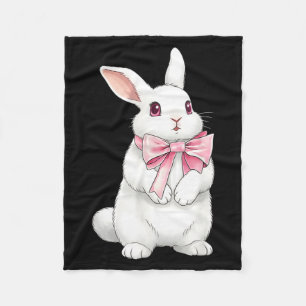 Cobertor De Velo Coquette Bunny Laço Rosa Fita Design Sobrevivente