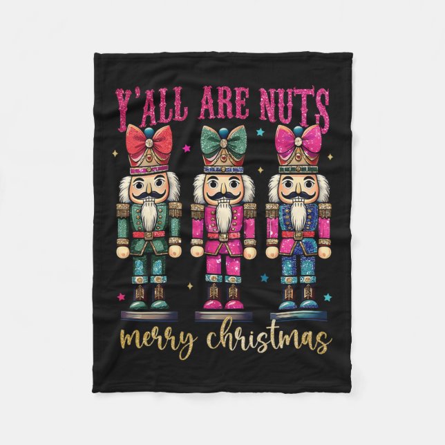 Cobertor De Velo Coquette Y'all Are Loucos Nutcrackers Feliz Christ (Frente)