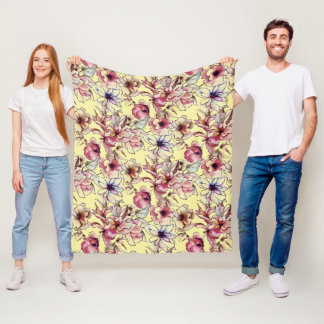 Cobertor De Velo Cor da Água Floral Azul Cor Azul Rosa-Rosa