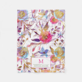 Cobertor De Velo Cor de água elegante, cor de rosa e branco