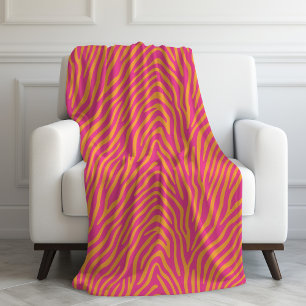Cobertor De Velo Cor de fundo de alteração de zebra rosa com faixa