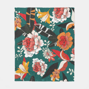 Cobertor De Velo Cor de laranja-branco floral: ilustração perfeita 