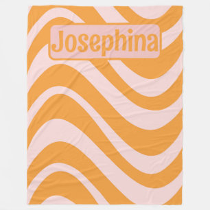 Cobertor De Velo Cor-de-rosa-laranja-curva personalizada