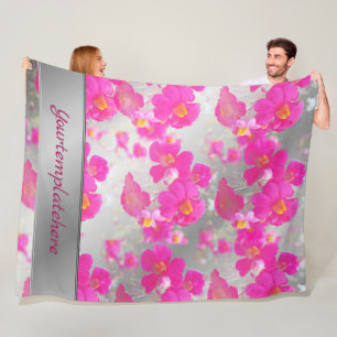 Cobertor De Velo cor-de-rosa,prata,padrão de pinks, flores brilhant
