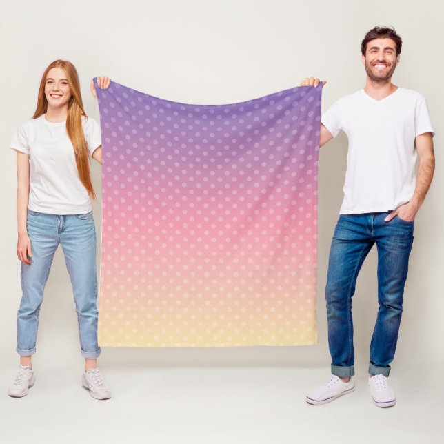 Cobertor De Velo Cor pastel suave gradiente violeta rosa-bolinhas (In Situ)