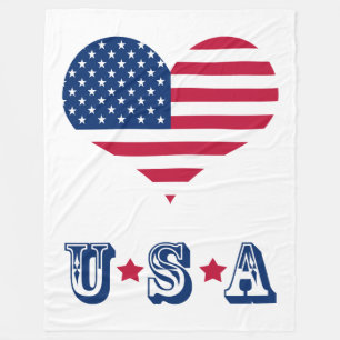 Cobertor De Velo Coração americano dos EUA da bandeira de Améric