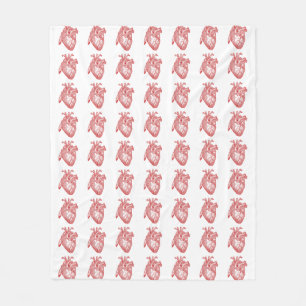 Cobertor De Velo Coração Anatômico Vermelho Antiquado