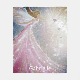 Cobertor De Velo Coração Asa de Anjo Guardião Nome Personalizado Aq