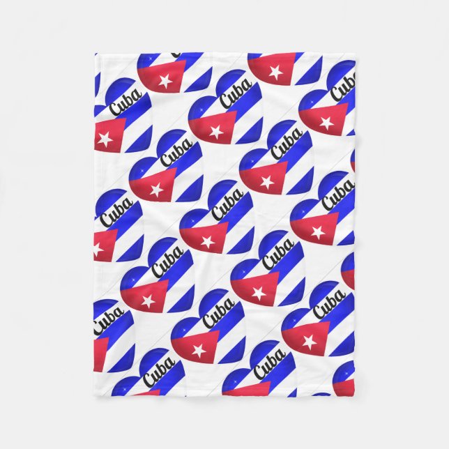 Cobertor De Velo Coração Bandeira de Cuba (Frente)