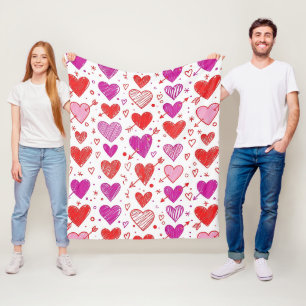 Cobertor De Velo Coração Branco Vermelho com Acentos de Seta do Cup