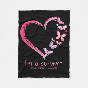 Cobertor De Velo Coração de borboleta rosa Eu sou um Cancer de sobr