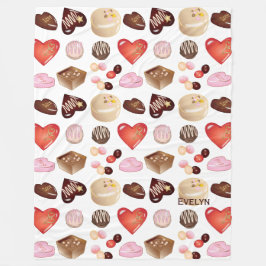 Cobertor De Velo Coração de Chocolate Colorido Chic Fofo Padrão