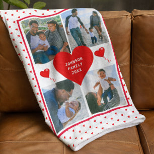 Cobertor De Velo Coração de Namorados Personalizado da Família de C