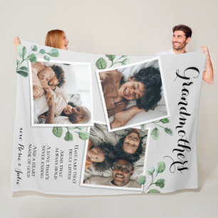 Cobertor De Velo Coração de Poema Dourado para a vovó de Netos