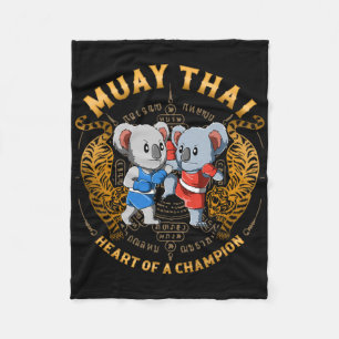 Cobertor De Velo Coração de um Campeão - Kickboxing e Muay Thai Koa