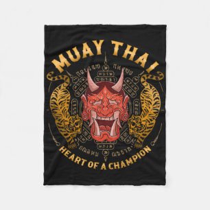 Cobertor De Velo Coração de um Campeão - Kickboxing e Muay Thai Oni