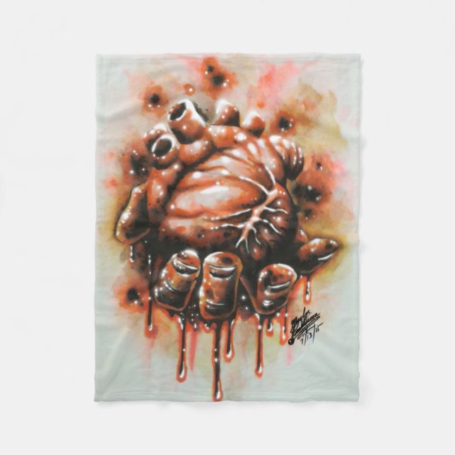 Cobertor De Velo Coração Hemorragia (Frente)