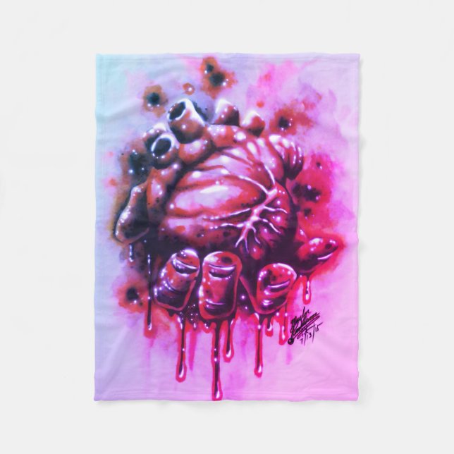 Cobertor De Velo Coração Hemorragia (Frente)