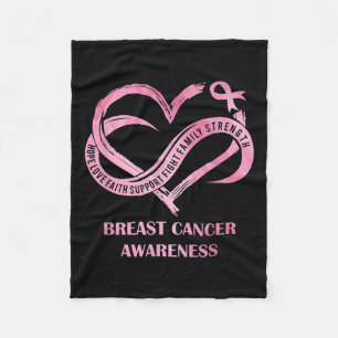Cobertor De Velo Coração Rosa Esperança Ama Consciência do Cancer d