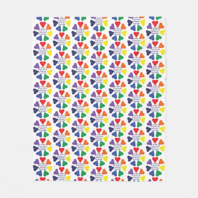 Cobertor De Velo Corações Arco-Íris (Frente)