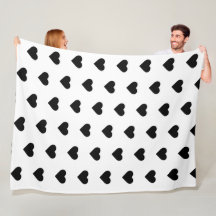 Corações Cobertura-Pretos do velo no branco