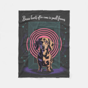 Cobertor De Velo Corações Corajosos de Dachshund Freqüentemente Vêm